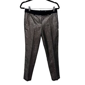 Trina Turk Gold Metallic Pants Pleated Size 2 Disco 70’s Vibes Throwback